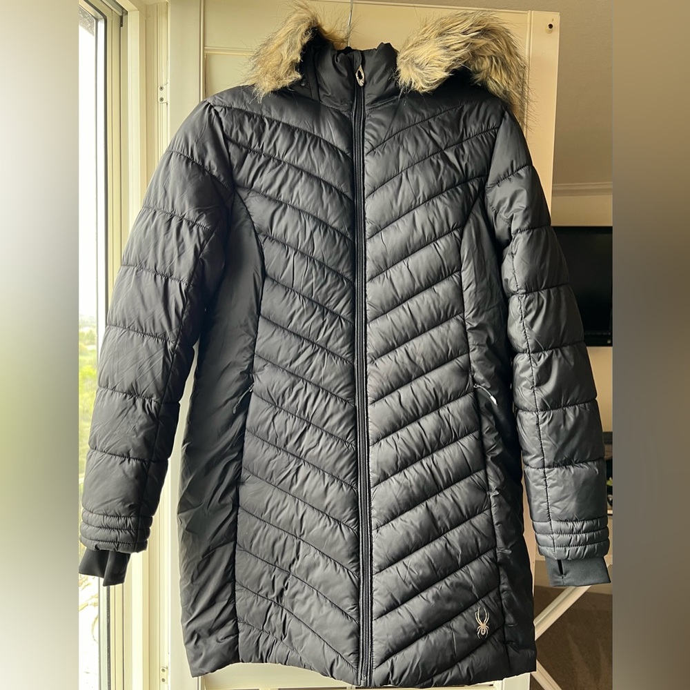 Spyder Women’s Quilted Hooded Jacket.